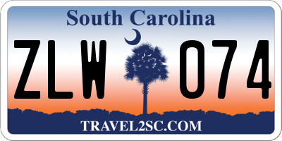 SC license plate ZLW074
