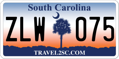 SC license plate ZLW075