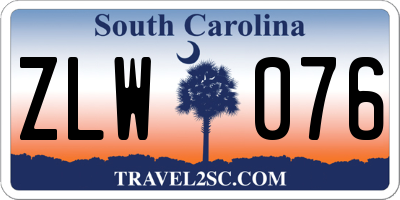 SC license plate ZLW076