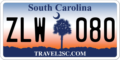 SC license plate ZLW080
