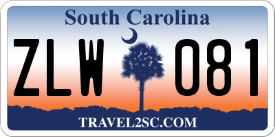 SC license plate ZLW081