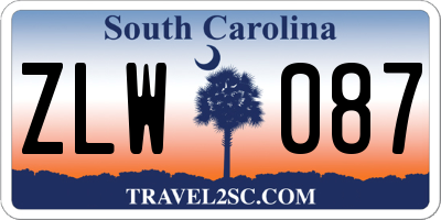 SC license plate ZLW087