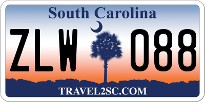 SC license plate ZLW088