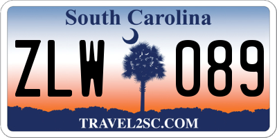 SC license plate ZLW089