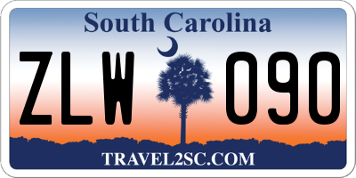 SC license plate ZLW090