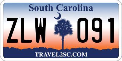 SC license plate ZLW091