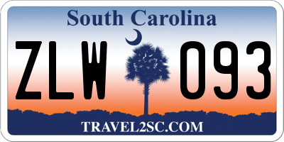 SC license plate ZLW093