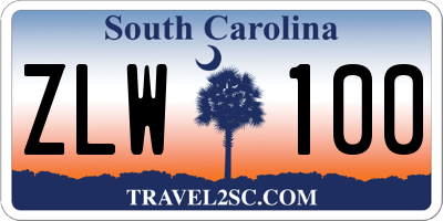 SC license plate ZLW100