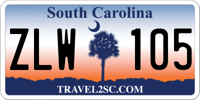 SC license plate ZLW105