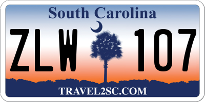 SC license plate ZLW107