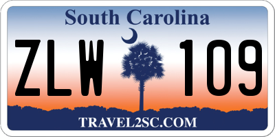 SC license plate ZLW109