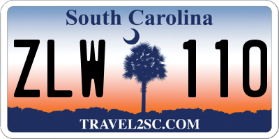 SC license plate ZLW110