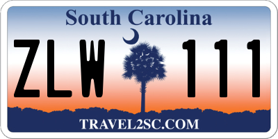 SC license plate ZLW111