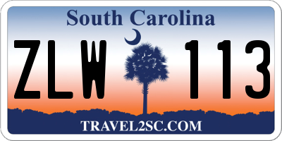 SC license plate ZLW113
