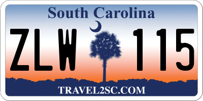 SC license plate ZLW115