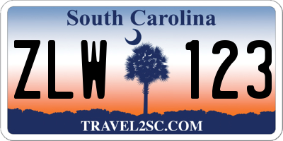 SC license plate ZLW123