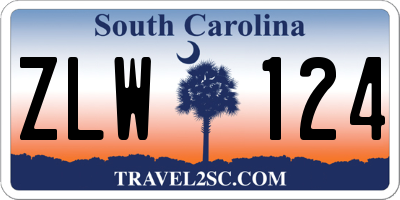 SC license plate ZLW124