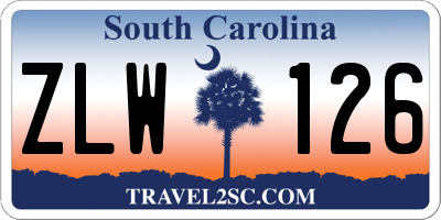 SC license plate ZLW126