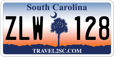 SC license plate ZLW128
