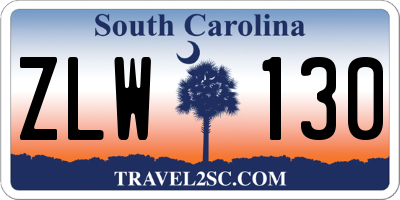 SC license plate ZLW130