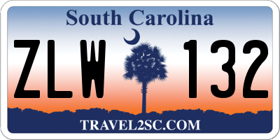 SC license plate ZLW132