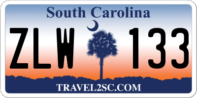 SC license plate ZLW133