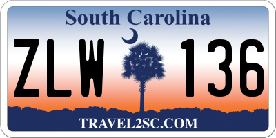 SC license plate ZLW136