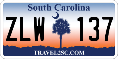 SC license plate ZLW137