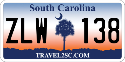 SC license plate ZLW138