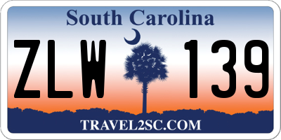 SC license plate ZLW139