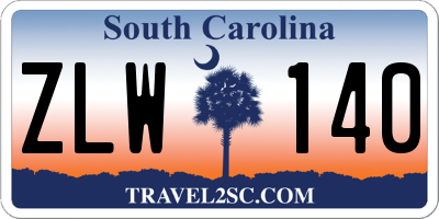 SC license plate ZLW140