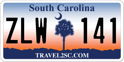 SC license plate ZLW141