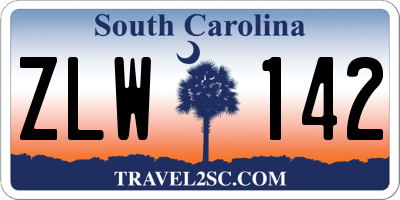 SC license plate ZLW142