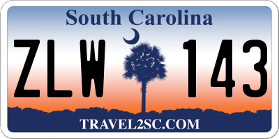 SC license plate ZLW143