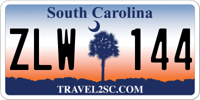 SC license plate ZLW144