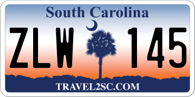 SC license plate ZLW145