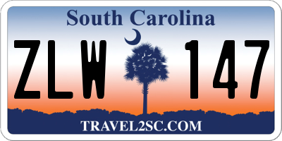 SC license plate ZLW147