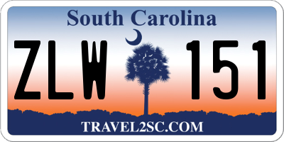 SC license plate ZLW151