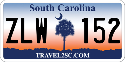 SC license plate ZLW152