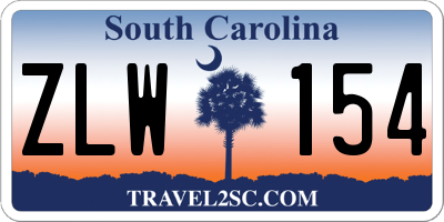 SC license plate ZLW154