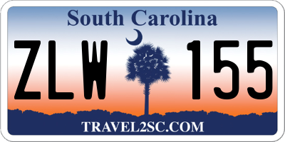 SC license plate ZLW155