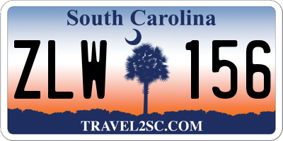 SC license plate ZLW156