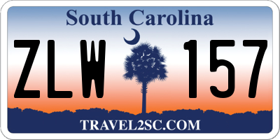 SC license plate ZLW157