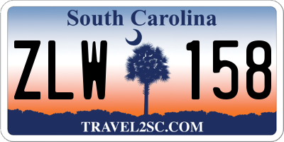 SC license plate ZLW158