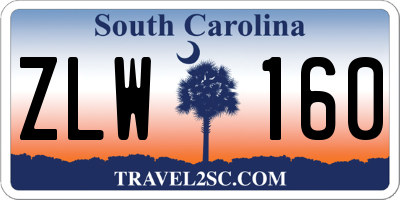 SC license plate ZLW160