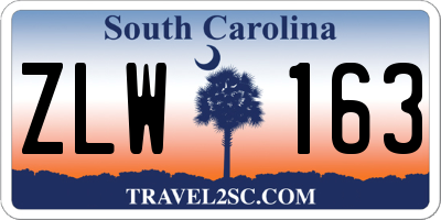 SC license plate ZLW163