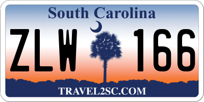 SC license plate ZLW166