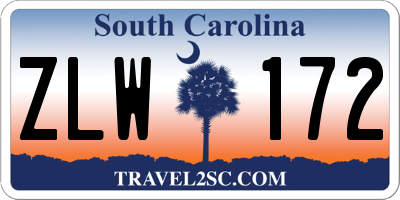 SC license plate ZLW172