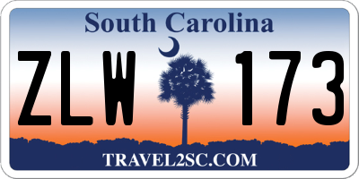 SC license plate ZLW173