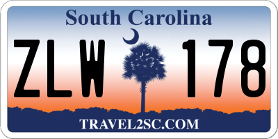 SC license plate ZLW178